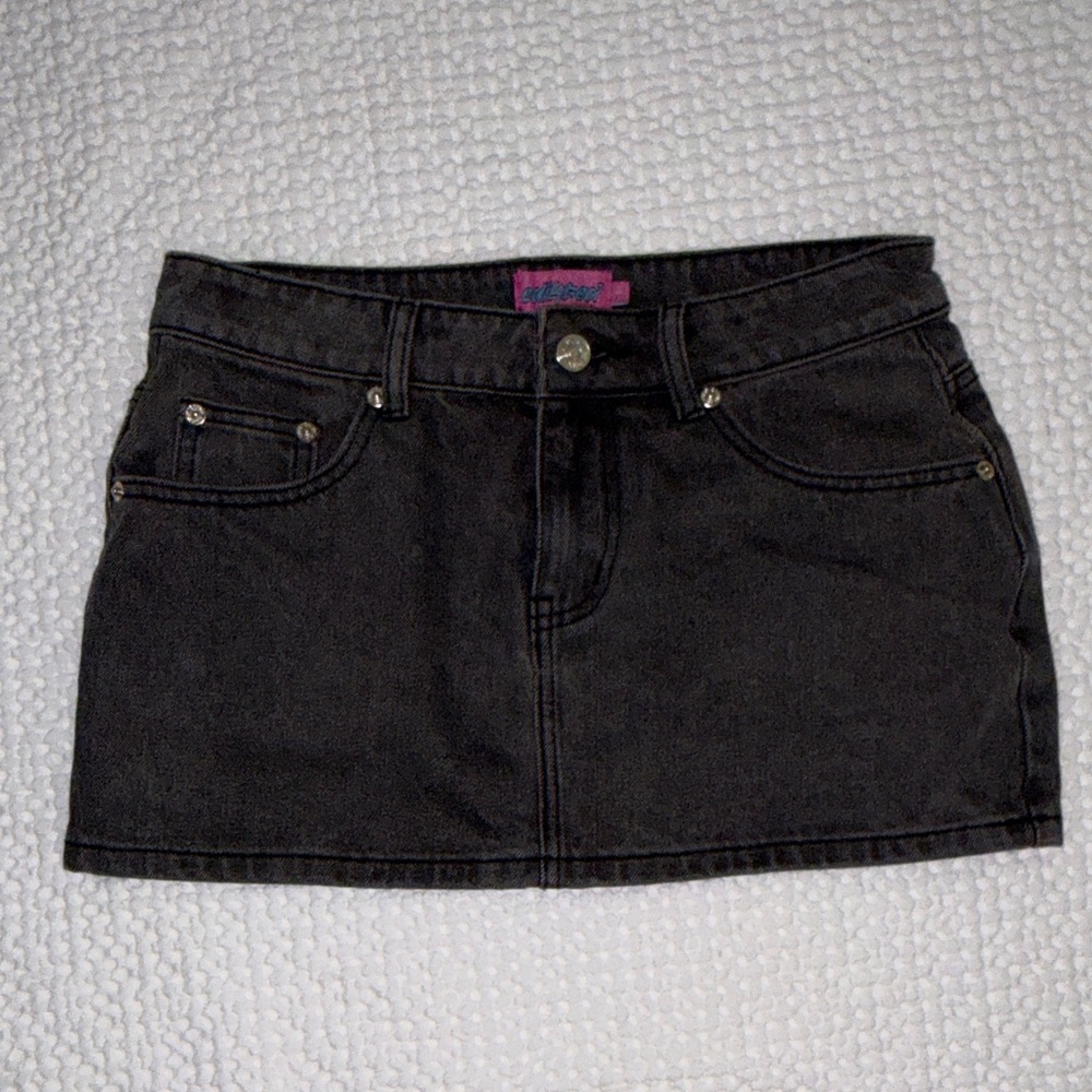 Black denim Edikted mini skirt